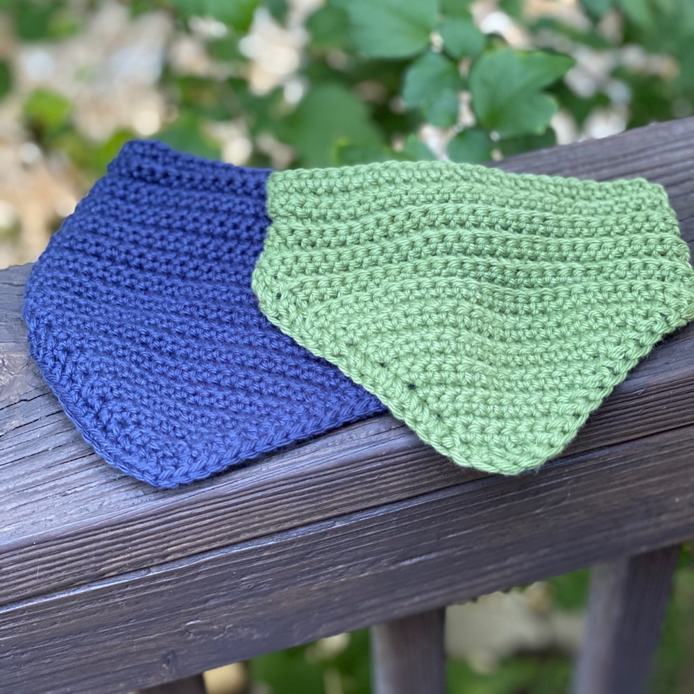 2 handmade baby boy drool bibs
